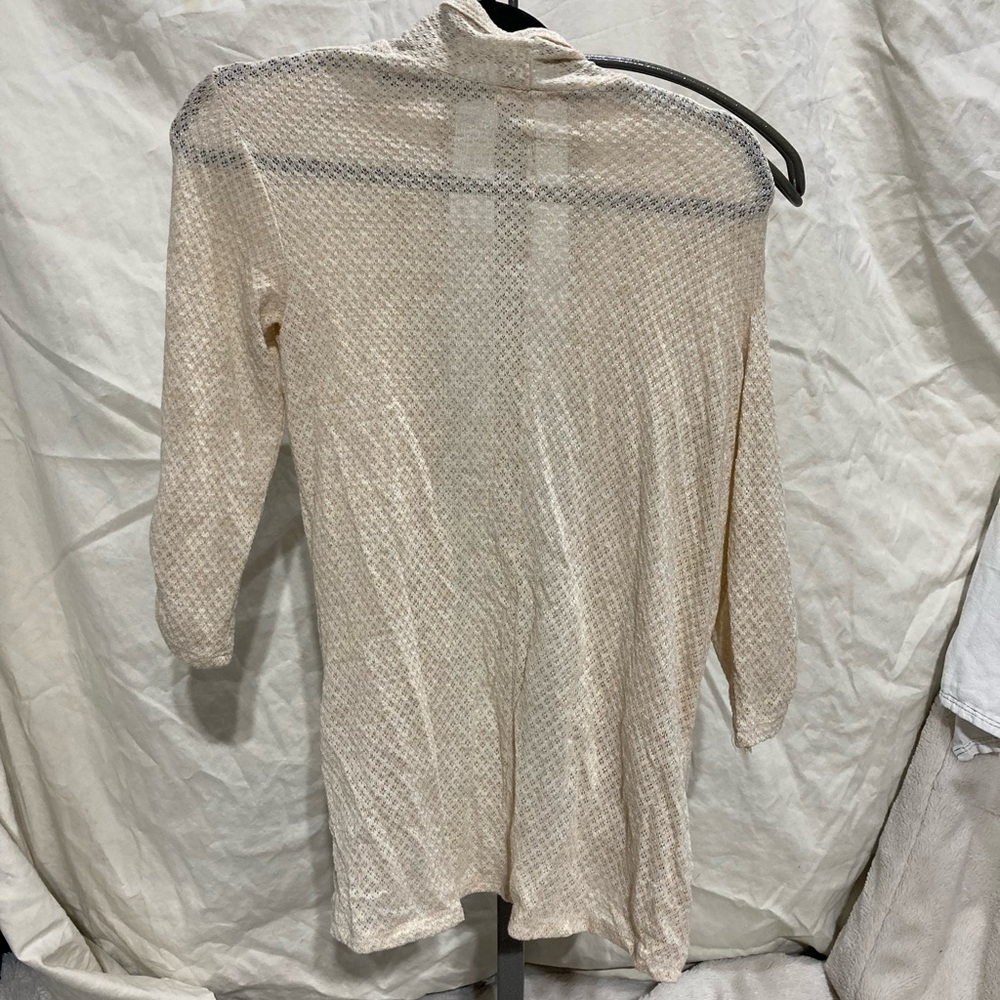 Maurice’s tan open face see through sweater- never worn - size M
